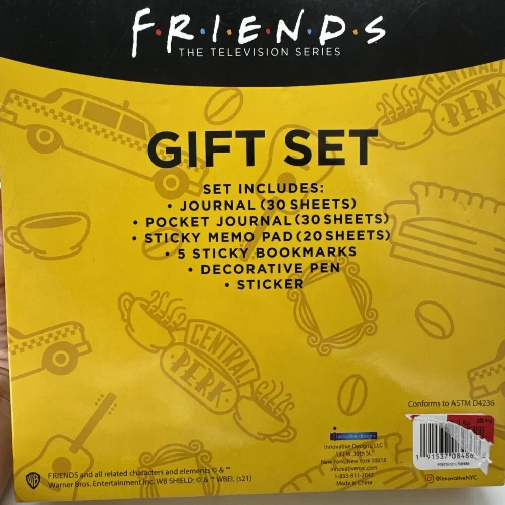 New Friends Christmas Gift Set 2 Journals Pen Sticky Note Pads Stickers Holiday